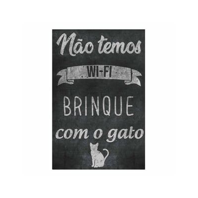 Placa Decorativa Cia Laser Para Ambientes - Brinque Com O Gato