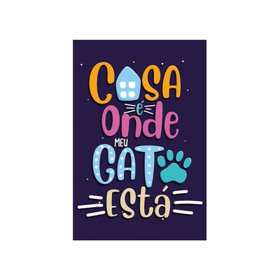 Placa Decorativa Cia Laser Para Ambientes - Onde Meu Gato Está
