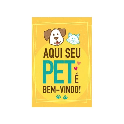 Placa Decorativa Cia Laser Pet Bem Vindo Para Casa - 1 Unidade