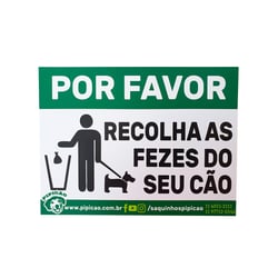 Placa Informativa Pipicão - Recolha Fezes De Cachorro
