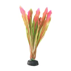 Planta Plástica Soma Economy Verde E Rosa 20Cm Para Aquários