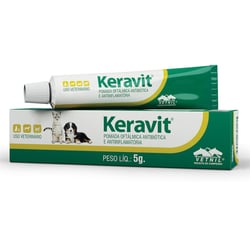 Pomada Oftálmica Keravit 5Gr Para Cachorros E Gatos