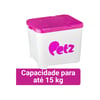 Porta Ração Petz Rosa 15Kg - 1 Unidade