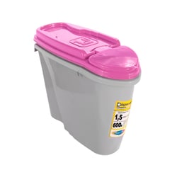 Porta Ração Plast Pet Home Dispenser Rosa - Cachorros - 1,5 Mililitros