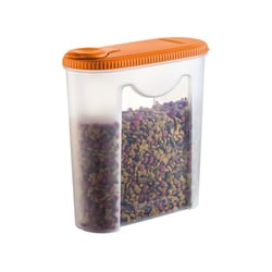 Porta Ração Sanremo Transparente E Laranja 2,3L - 1 Unidade