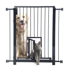 Portão De Segurança Duo Plus Para Pets Preto 80Cm - 1 Unidade