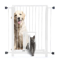 Portão Duo Plus Grade Porta Nf Pet Branco 80Cm - 1 Unidade