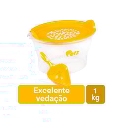 Pote Porta Ração Petz Amarelo Para Cães E Gatos