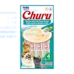 Purê Churu Sabor Frango E Caranguejo Para Gatos - 56G