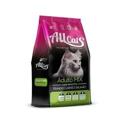 Ração Allcats Gatos Adultos Premium Mix Frango Carne E Salmão 10,1Kg