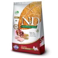 Ração Ancestral Grain Farmina N&D Frango E Romã Para Cães Adultos Mini - 10,1 Kilos