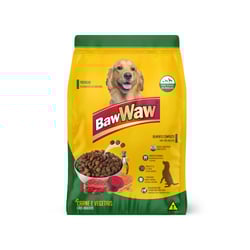 Ração Baw Waw Carne E Vegetais Para Cães Adultos - 1 Unidade - 3 Kilos