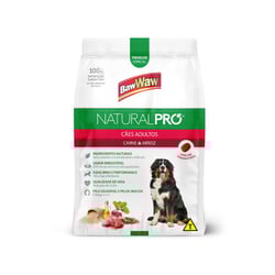Ração Baw Waw Natural Pro Para Cães Adultos Sabor Carne E Arroz - 1 Kilo