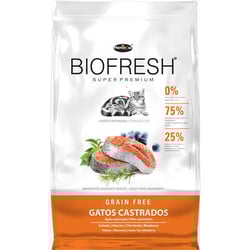 Ração Biofresh Grain Free Gatos Castrados Sabor Salmão 400G - 1 Unidade