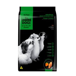 Racao Caes Three Dogs Super Adultos Racas Pequenas E Mini Frango Cenoura 1Kg