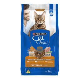 Ração Cat Chow Castrados Peixe 1Kg - 1 Pacote - 1 Kilo