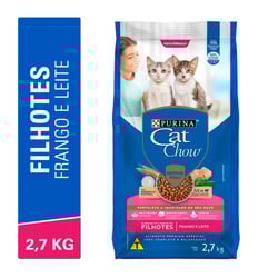 Ração Cat Chow Sabor Frango E Leite Para Gatos Filhotes - 2,7 Kilos