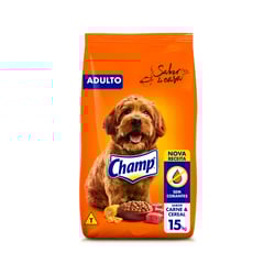 Ração Champ Carne E Cereais Para Cães Adultos - 15Kg - 15 Kilos