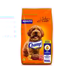 Ração Champ Carne E Cereal Para Cães Adultos - 900 Gramas