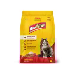Ração Diet Baw Waw Sabor Carne 1Kg Para Gatos Adultos
