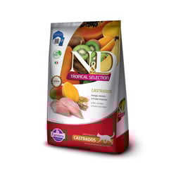 Ração Diet Farmina N&D Tropical Para Gatos Adultos Castrados - Sabor Frango, Cereais E Frutas Tropicais - 1,5 Kilos