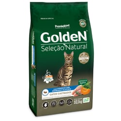 Ração Diet Golden Seleção Natural Frango E Abóbora 10,1Kg Para Gatos Adultos Castrados - 10,1 Kilos