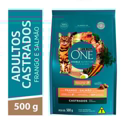 Ração Diet Nestlé Purina One Frango E Salmão Para Gatos Castrados - 500 Gramas