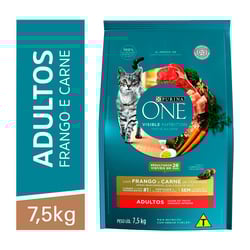 Ração Diet Nestlé Purina One Sabor Frango E Carne Para Gatos Adultos - 7,5 Kilos