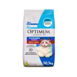 Ração Diet Optimum Sabor Carne 10,1Kg Para Gatos Adultos Castrados - 10,1 Kilos