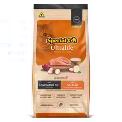 Ração Diet Special Cat Ultralife Salmão E Arroz Para Gatos Castrados 10+