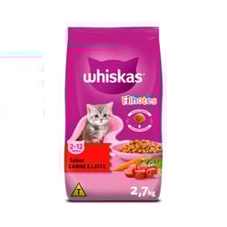 Ração Diet Whiskas Carne E Leite 2.7Kg Para Gatos Filhotes - 2,7 Kilos