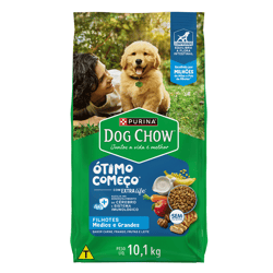 Ração Dog Chow Carne, Frango E Arroz Para Cães Filhotes Médios E Grandes - 10,1Kg - 10,1 Kilos