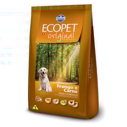 Ração Ecopet Original Sabor Frango E Carne Para Cães Adultos - 15Kg - 15 Kilos