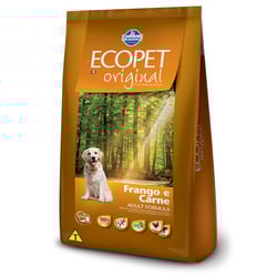 Ração Ecopet Original Sabor Frango E Carne Para Cães Adultos - 20 Kilos