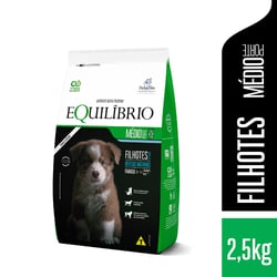 Ração Equilíbrio Para Cães Filhotes De Porte Médio Sabor Frango - 2,5Kg - 2,5 Kilos