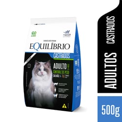 Ração Equilíbrio Para Gatos Castrados Salmão 1,5Kg - 1 Pacote - 500 Gramas