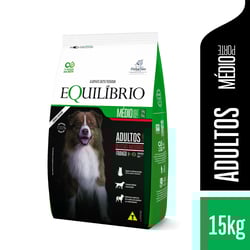 Ração Equilíbrio Sabor Frango Para Cães Adultos De Porte Médio - 15 Kilos