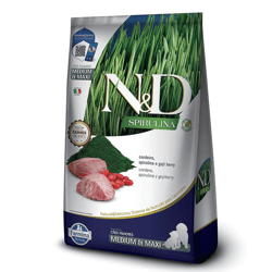Ração Farmina N&D Spirulina Para Cães Filhotes Médio E Grande Cordeiro 10,1Kg