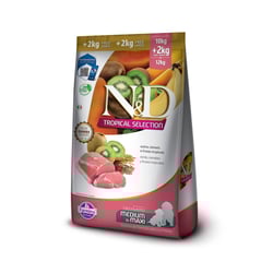 Ração Farmina N&D Tropical Suíno - Cães Filhotes Médios E Grandes - 10kg + 2kg Grátis