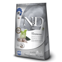 Ração Farmina N&D White Cães Adultos Mini Sabor Merluza 2Kg