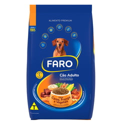 Ração Faro Para Cães Adultos Médios E Pequenos Sabor Carne, Frango E Vegetais - 20Kg