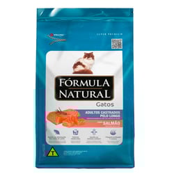Racao Formula Natural Super Premium Gatos Castrados Pelos Longos Salmao 7Kg