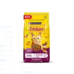 Ração Friskies Carne Para Gatos Adultos Castrados - Mix De Carne, Peru, Fígado E Frango - 3 Kilos