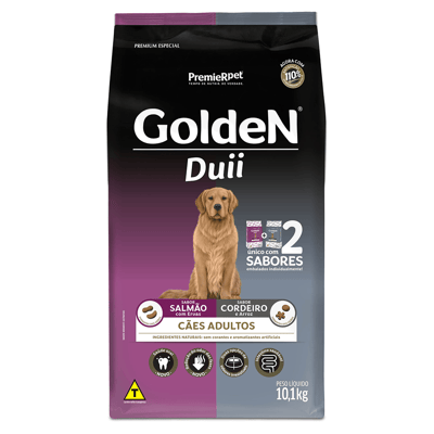 Ração Golden Duii Cães Adultos Salmão E Cordeiro 10,1Kg - 1 Unidade