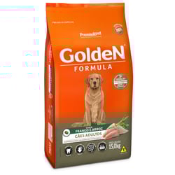 Ração Golden Fórmula Adultos Frango E Arroz Para Cães - 15Kg - 3 Kilos