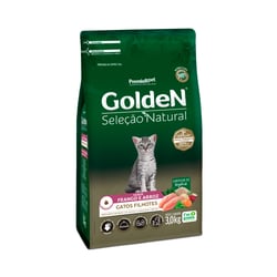 Ração Golden Seleção Natural Gatos Filhotes Sabor Frango & Arroz - 3Kg - 3 Kilos