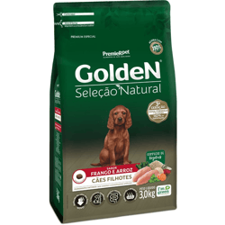 Ração Golden Seleção Natural Para Cães Filhotes Sabor Frango E Arroz - 3Kg - 3 Kilos