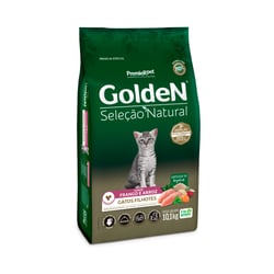Ração Golden Seleção Natural Sabor Frango & Arroz Para Gatos Filhotes - 10,1Kg - 10 Kilos