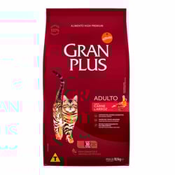 Ração Gran Plus Carne Para Gatos Adultos - 10,1Kg (10 Pacotes Individuais De 1Kg)