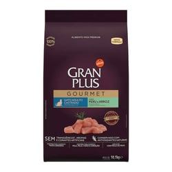 Ração Gran Plus Gourmet Para Gatos Adultos Castrados Peru E Arroz - 10,1Kg (Pacotes Individuais De 1Kg)